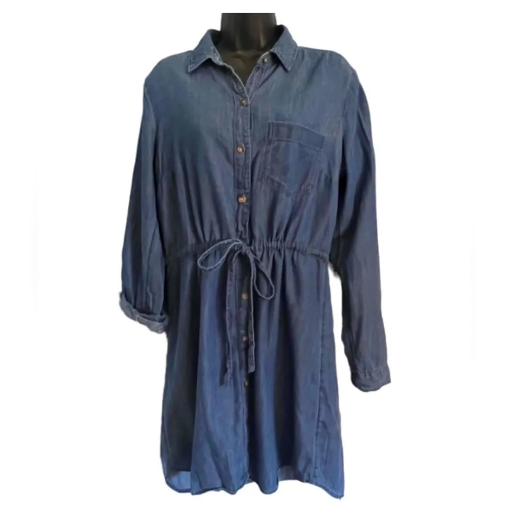 Abercrombie and Fitch Chambray Jean Denim Shirt Dress Size M